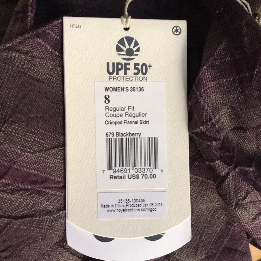 Royal Robbins ‘Blackberry’ crimped flannel skirt - Picture 6 of 16